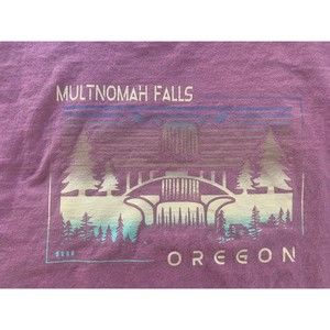 Vintage Men’s Multnomah Falls Oregon T Shirt Plum Purple Sz XXL